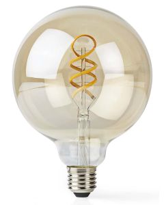 NEDIS Wi-Fi chytrá LED žárovka s vláknem/ E27/ G125/ 4,9W/ 230V/ 360lm/ teplá až studená bílá/ 1800 - 6500K/ stmívatelná