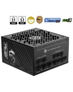 MSI zdroj MPG A1250GS PCIE5/ 1250W/ ATX3.1/ akt. PFC/ 10 let celk. záruka/ 135mm fan/ modulární kabeláž/ 80PLUS Gold