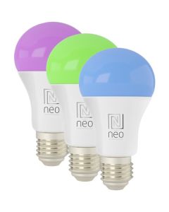 IMMAX NEO LITE SMART sada 3x žárovka LED E27 9W RGB+CCT barevná a bílá, stmívatelná, Wi-Fi, TUYA