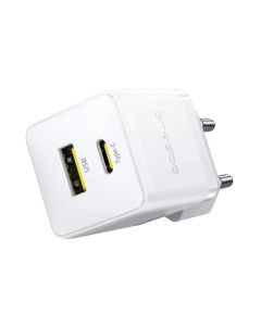 Baseus Rychlonabíječka do sítě Palm 30W 1xUSB-A 1xUSB-C PD QC 3.0 bílá