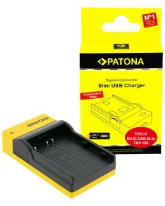 PATONA nabíječka Foto Nikon EN-EL3/EN-EL3E slim, USB-C
