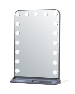 IMMAX LED zrcadlo HOLLYWOOD Make-up/ CCT/ LCD display/ USB C/A výstupy/ šedé
