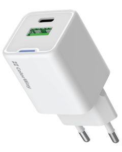 COLORWAY 1x USB-C/ síťová nabíječka/ GaN/ PD/ PPS/ QC/ 35W/ Bílá