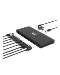 PORT CONNECT Dokovací stanice pro kanceláře, USB-C, 2x4K, černá