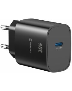 Swissten Síťový Adaptér Edge GaN 1x USB-C PD 20W Černý