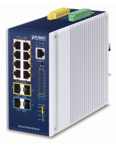 Planet IGS-6329-8UP2S4X průmyslový L3 switch, 8x1Gb, 2x2.5Gb SFP, 2x10Gb SFP+, PoE 802.3bt 360W, 48-54VDC, -40~75°C