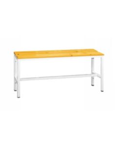 Svařovaná lavice, 100 cm, světle šedá/smrk