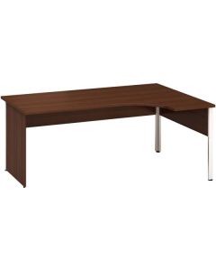 Psací stůl Alfa 100 - ergo, pravý, 180 cm, ořech