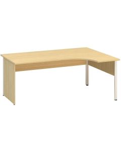 Psací stůl Alfa 100 - ergo, pravý, 180 cm, dub Vic