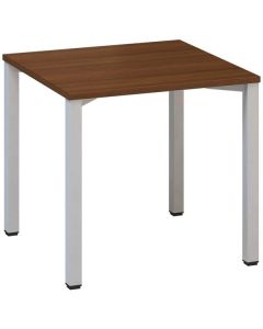 Psací stůl Alfa 200 - 80 x 80 cm, ořech/stříbrný