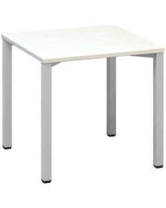 Psací stůl Alfa 200 - 80 x 80 cm, bílý/stříbrný