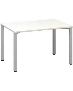 Psací stůl Alfa 200 - 120 x 80 cm, bílý/stříbrný