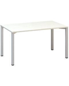 Psací stůl Alfa 200 - 140 x 80 cm, bílý/stříbrný