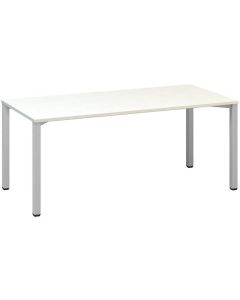 Psací stůl Alfa 200 - 180 x 80 cm, bílý/stříbrný