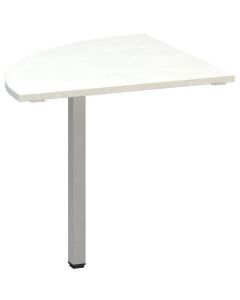 Přídavný stůl Alfa 200 - čtvrtkruh 80 cm, bílý/stř