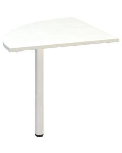 Přídavný stůl Alfa 200 - čtvrtkruh 80 cm, bílý/bíl