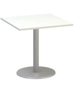 Jednací stůl Alfa 400 - 80 cm, bílý/stříbrný