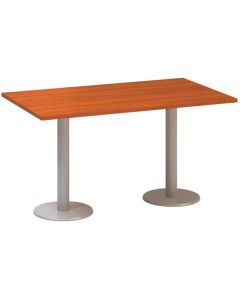 Jednací stůl Alfa 400 - 140 cm, třešeň/stříbrný