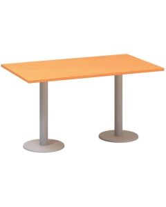 Jednací stůl Alfa 400 - 140 cm, buk Bavaria/stříbr