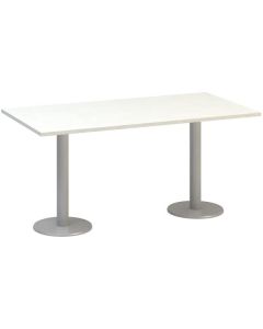 Jednací stůl Alfa 400 - 160 cm, bílý/stříbrný