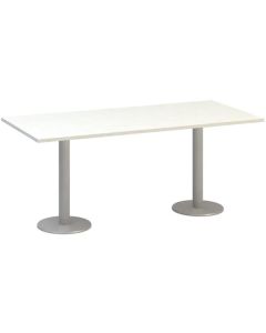 Jednací stůl Alfa 400 - 180 cm, bílý/stříbrný