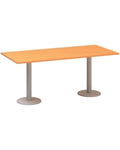 Jednací stůl Alfa 400 - 180 cm, buk Bavaria/stříbr