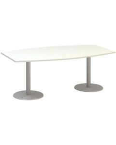 Jednací stůl Alfa 400 - 200 cm, bílý/stříbrný
