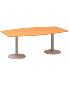Jednací stůl Alfa 400 - 200 cm, buk Bavaria/stříbr