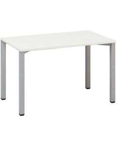 Psací stůl Alfa 200 - 120 x 70 cm, bílý/stříbrný