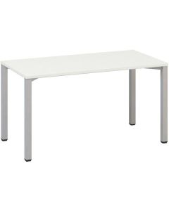 Psací stůl Alfa 200 - 140 x 70 cm, bílý/stříbrný