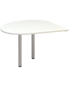 Přídavný stůl Alfa 200 - pravý, 120 cm, bílý/stříb