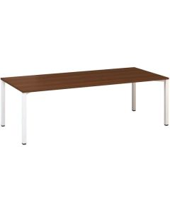 Jednací stůl Alfa 420 - 240 x 100 cm, ořech/bílý