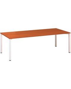 Jednací stůl Alfa 420 - 240 x 100 cm, třešeň/bílý