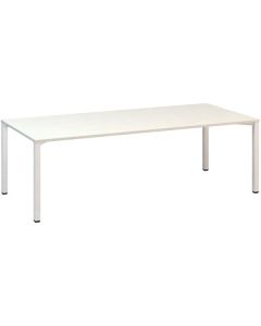 Jednací stůl Alfa 420 - 240 x 100 cm, bílý/bílý