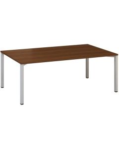 Jednací stůl Alfa 420 - 200 x 120 cm, ořech/stříbr