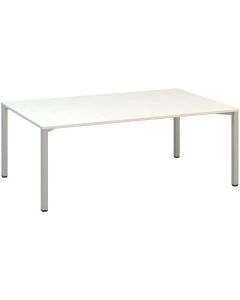 Jednací stůl Alfa 420 - 200 x 120 cm, bílý/stříbrn