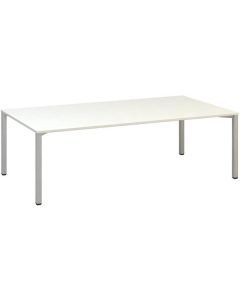 Jednací stůl Alfa 420 - 240 x 120 cm, bílý/stříbrn