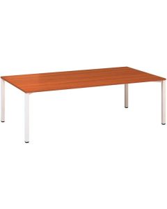 Jednací stůl Alfa 420 - 240 x 120 cm, třešeň/bílý