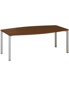 Jednací stůl Alfa 420 - 200 cm, ořech/stříbrný