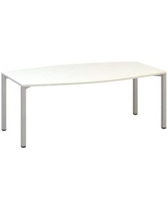 Jednací stůl Alfa 420 - 200 cm, bílý/stříbrný