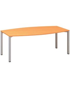 Jednací stůl Alfa 420 - 200 cm, buk Bavaria/stříbr