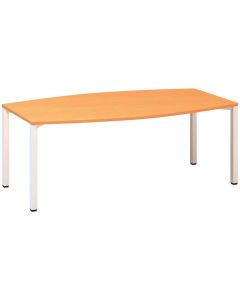 Jednací stůl Alfa 420 - 200 cm, buk Bavaria/bílý
