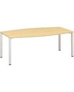 Jednací stůl Alfa 420 - 200 cm, dub Vicenza/bílý