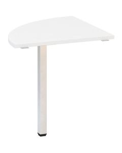 Přídavný stůl Alfa 200 - čtvrtkruh 70 cm, bílý/bíl