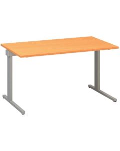 Psací stůl Alfa 305 - 140 cm, buk Bavaria/stříbrný