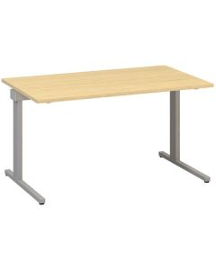 Psací stůl Alfa 305 - 140 cm, dub Vicenza/stříbrný