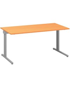 Psací stůl Alfa 305 - 160 cm, buk Bavaria/stříbrný