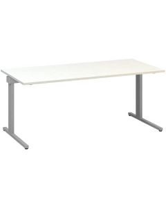 Psací stůl Alfa 305 - 180 cm, bílý/stříbrný