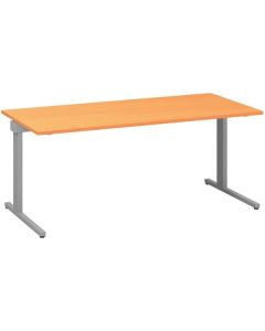 Psací stůl Alfa 305 - 180 cm, buk Bavaria/stříbrný