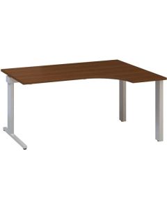 Psací stůl Alfa 305 - ergo, pravý, 160 cm, ořech/s